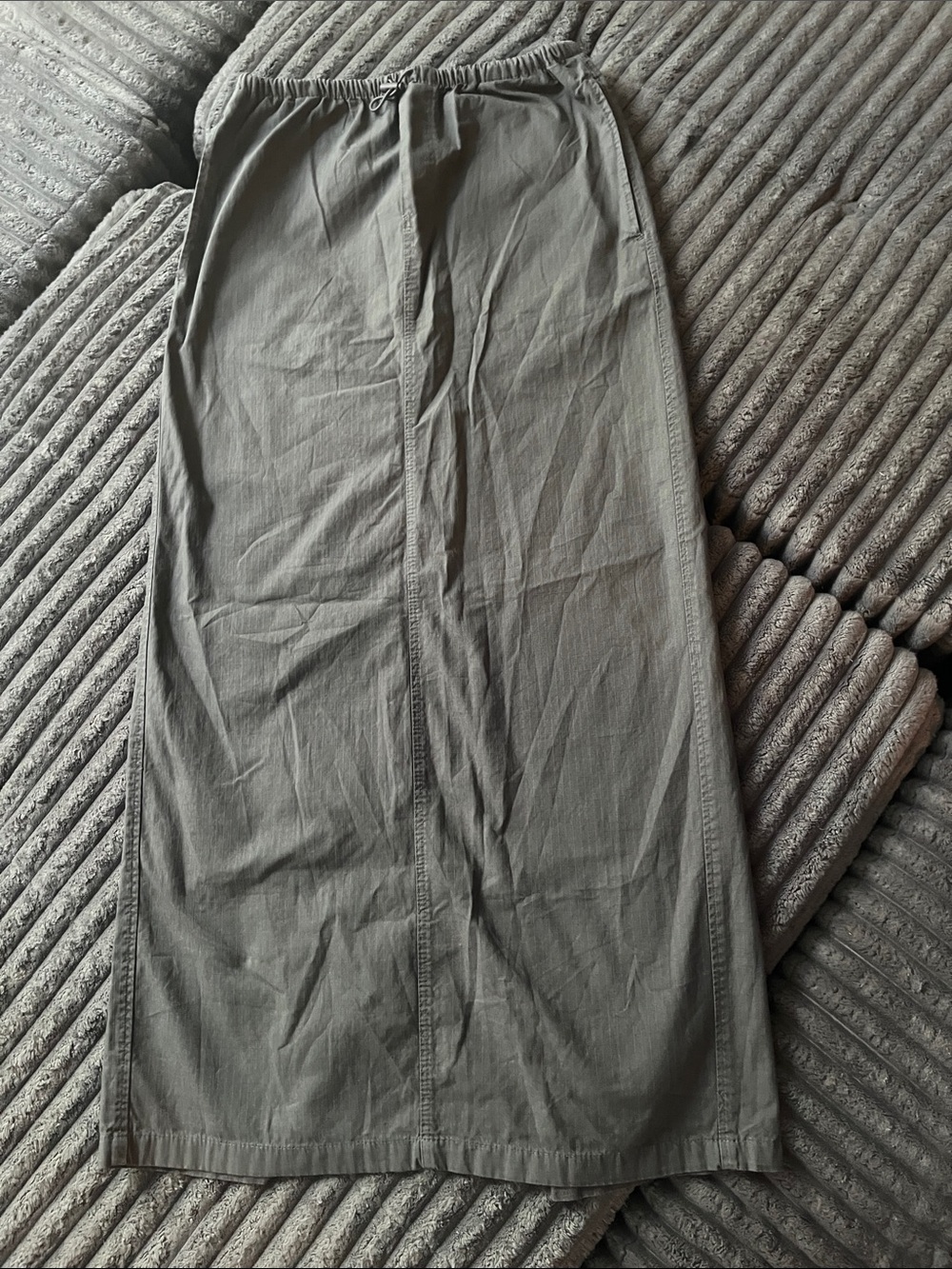 Zara Gray Elastic-Waist Maxi Skirt